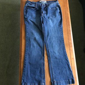 Stretch Flare Blue Jeans Faded Glory Size 6 Petite